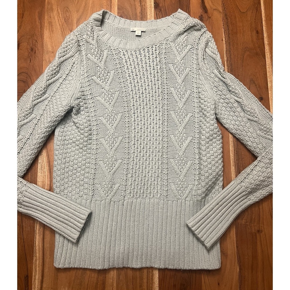 Gap 1969 Limited Edition Women's Large Light Blue Cable Knit Crewneck Sweater